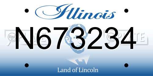 N673234 Illinois License Plate