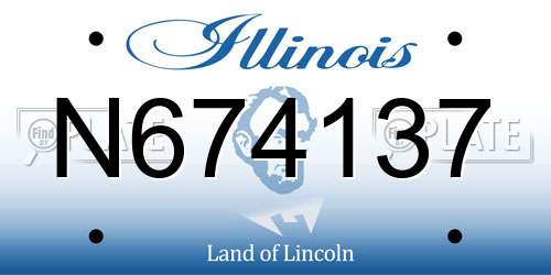 N674137 Illinois License Plate