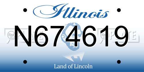 N674619 Illinois License Plate