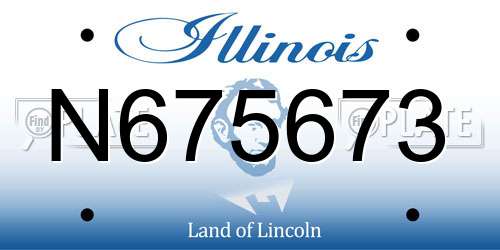 N675673 Illinois License Plate