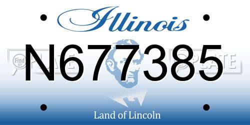 N677385 Illinois License Plate