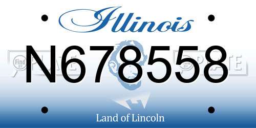 N678558 Illinois License Plate