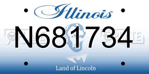 N681734 Illinois License Plate