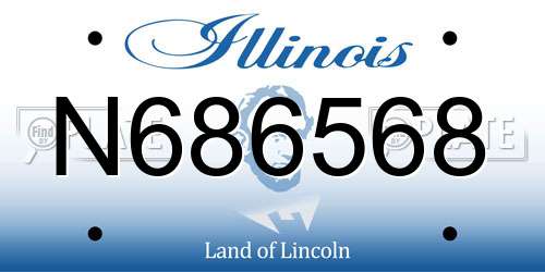 N686568 Illinois License Plate