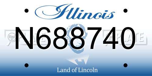 N688740 Illinois License Plate