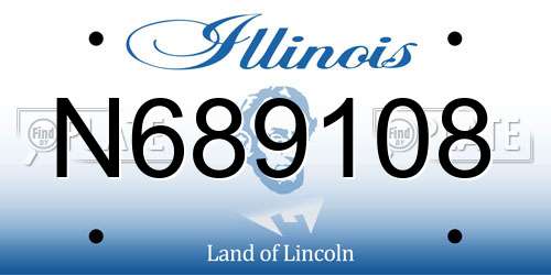 N689108 Illinois License Plate