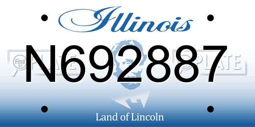 N692887 Illinois License Plate