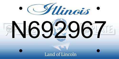 N692967 Illinois License Plate