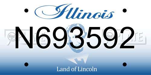 N693592 Illinois License Plate