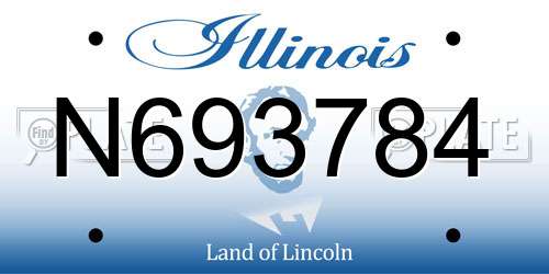 N693784 Illinois License Plate
