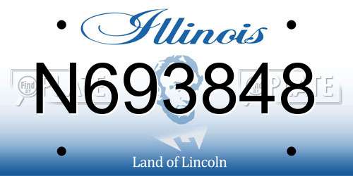 N693848 Illinois License Plate