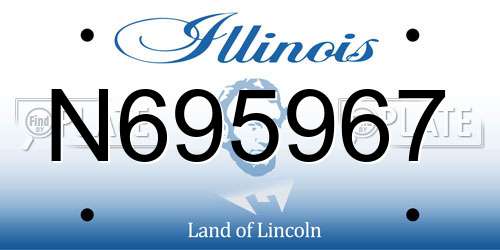 N695967 Illinois License Plate