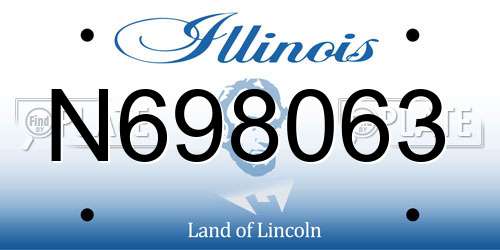 N698063 Illinois License Plate