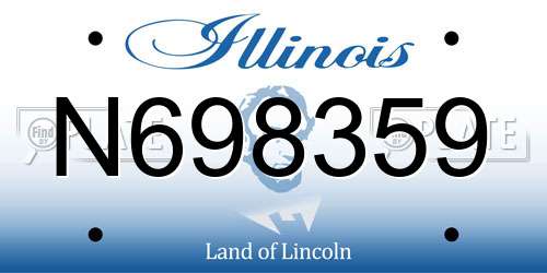 N698359 Illinois License Plate