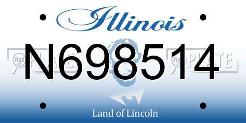 N698514 Illinois License Plate