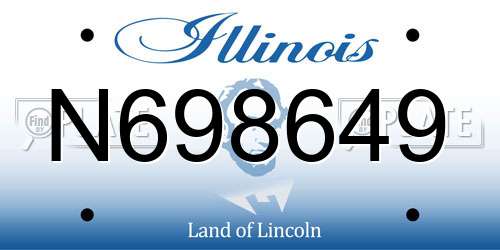 N698649 Illinois License Plate