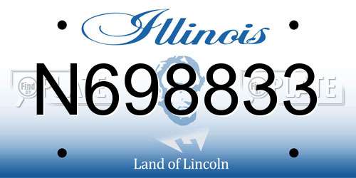 N698833 Illinois License Plate