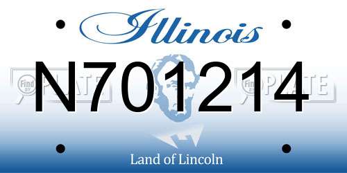 N701214 Illinois License Plate