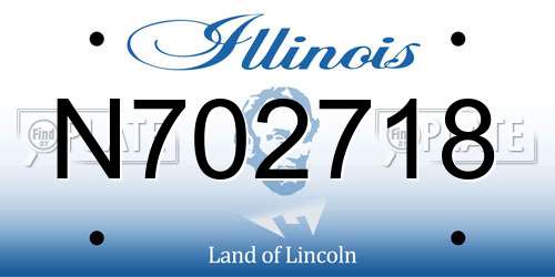 N702718 Illinois License Plate