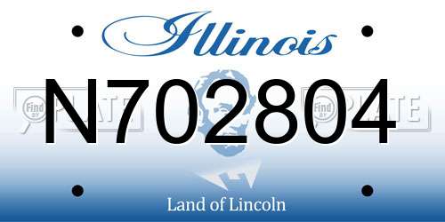 N702804 Illinois License Plate