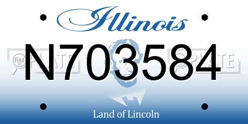 N703584 Illinois License Plate
