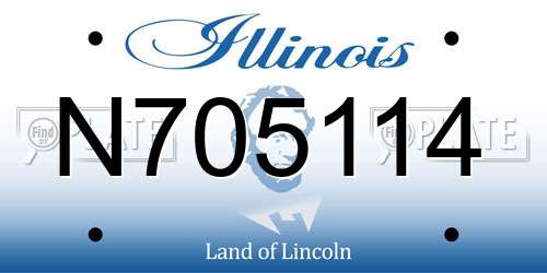 N705114 Illinois License Plate