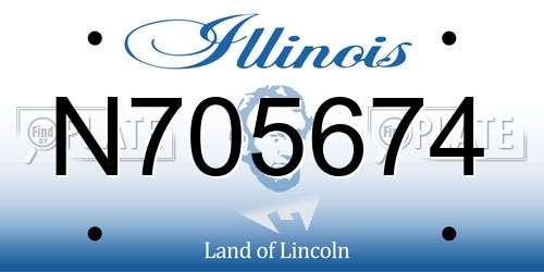 N705674 Illinois License Plate
