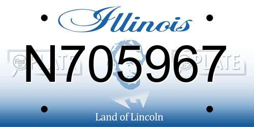 N705967 Illinois License Plate