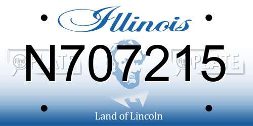 N707215 Illinois License Plate