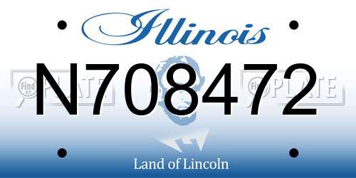 N708472 Illinois License Plate