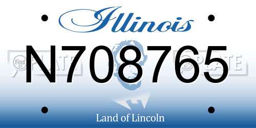 N708765 Illinois License Plate