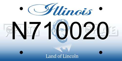 N710020 Illinois License Plate