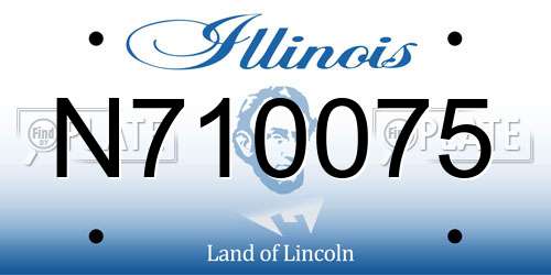 N710075 Illinois License Plate