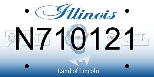 N710121 Illinois License Plate