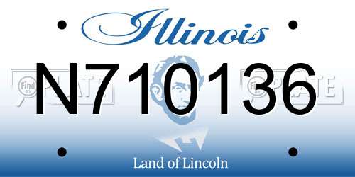 N710136 Illinois License Plate