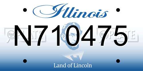 N710475 Illinois License Plate
