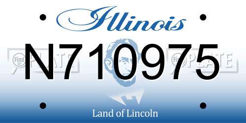 N710975 Illinois License Plate