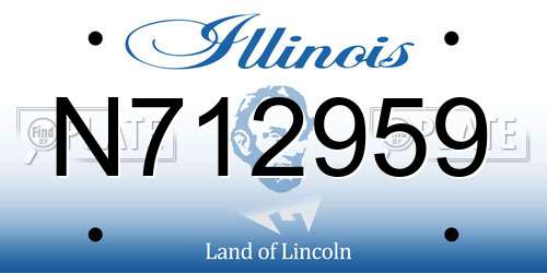 N712959 Illinois License Plate
