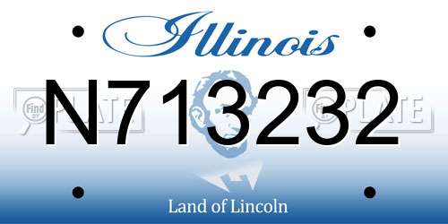 N713232 Illinois License Plate