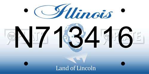 N713416 Illinois License Plate