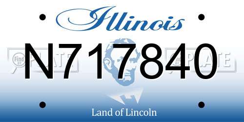 N717840 Illinois License Plate