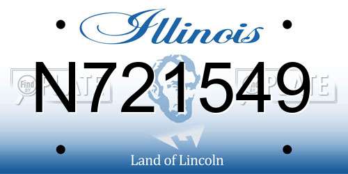 N721549 Illinois License Plate