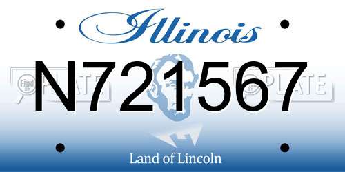 N721567 Illinois License Plate