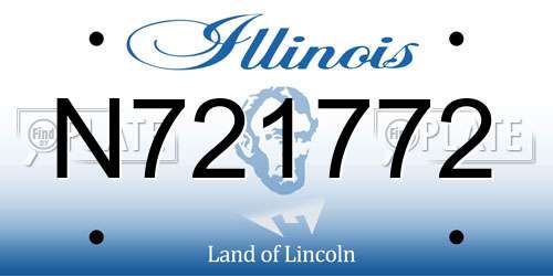 N721772 Illinois License Plate