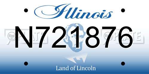 N721876 Illinois License Plate