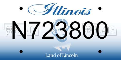 N723800 Illinois License Plate
