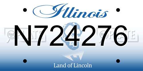 N724276 Illinois License Plate