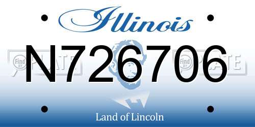 N726706 Illinois License Plate