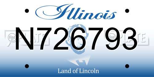 N726793 Illinois License Plate