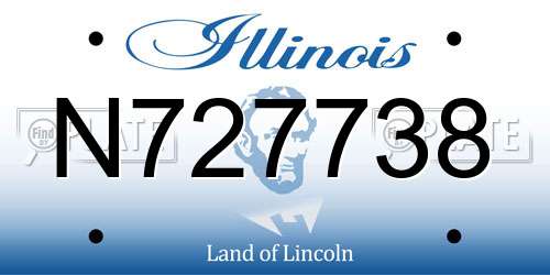 N727738 Illinois License Plate
